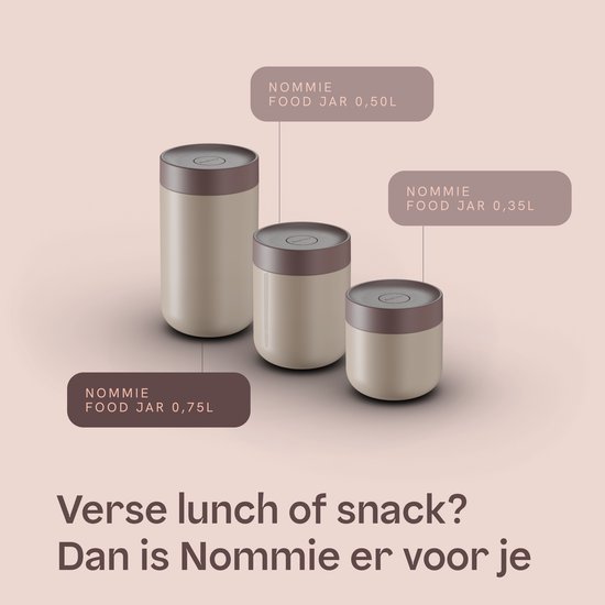 BergHOFF Home Nommie – Boîte à lunch Thermos 0 l – Boîte à lunch Thermos étanche – Garde au chaud ou au froid pendant 6 heures – Isolation à double paroi – Récipient alimentaire étanche – Acier inoxydable – Lavable au lave-vaisselle – Beige