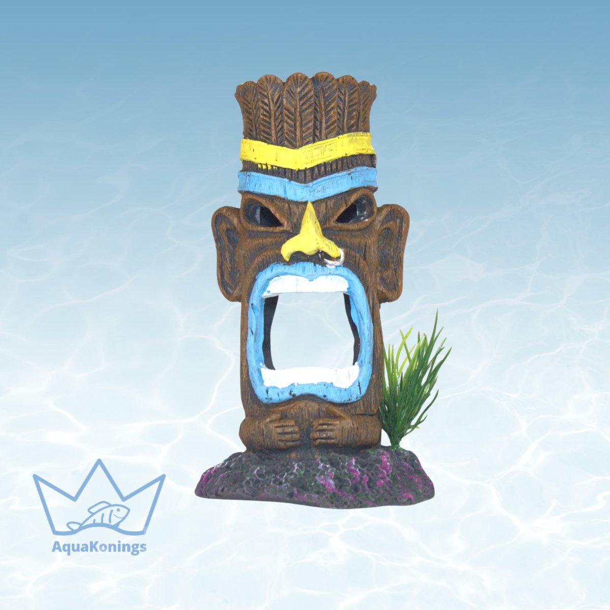 AquaKonings - Aquarium decoratie - Ornamenten - Tikki masker - 7x7x12