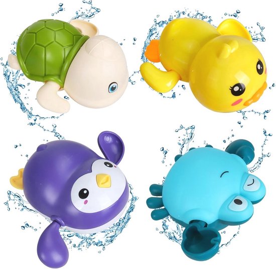 WNHB® Baby Badspeelgoed Set – 4 Stuks Water Speelgoed – Educatief en Creatief Speelplezier voor Peuters – Voor Bad en Zwembad