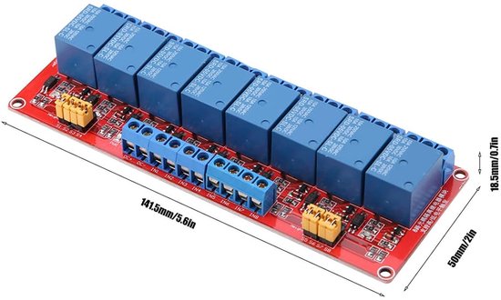 Nicoone 16-Kanaals Relaismodule - DC 9-36V, USB Bestuurd, Opto-Geïsoleerd Bord Voor Domotica & Robotica