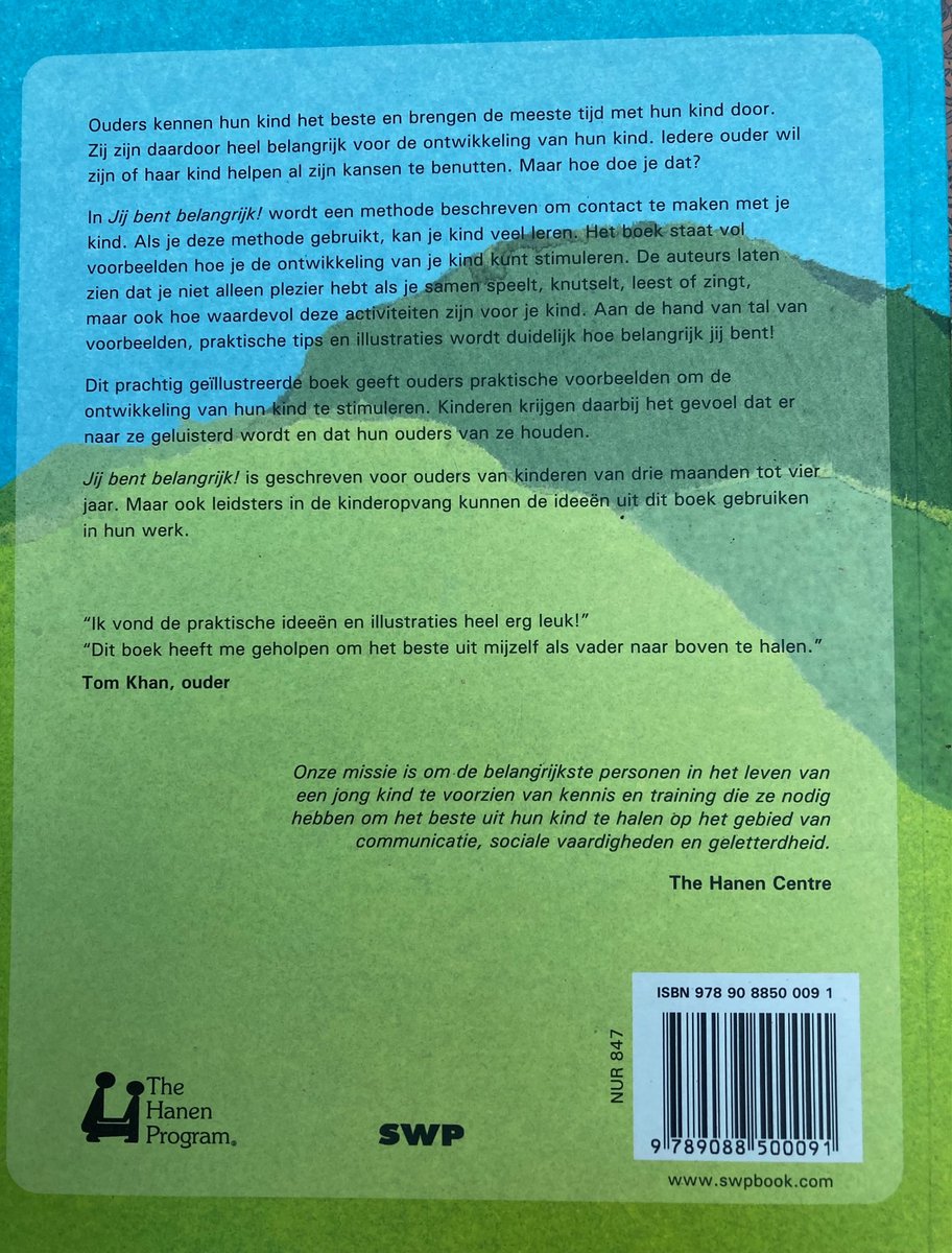 Achterkant van het boek 'Jij bent belangrijk!'. Tekst en barcode zichtbaar.