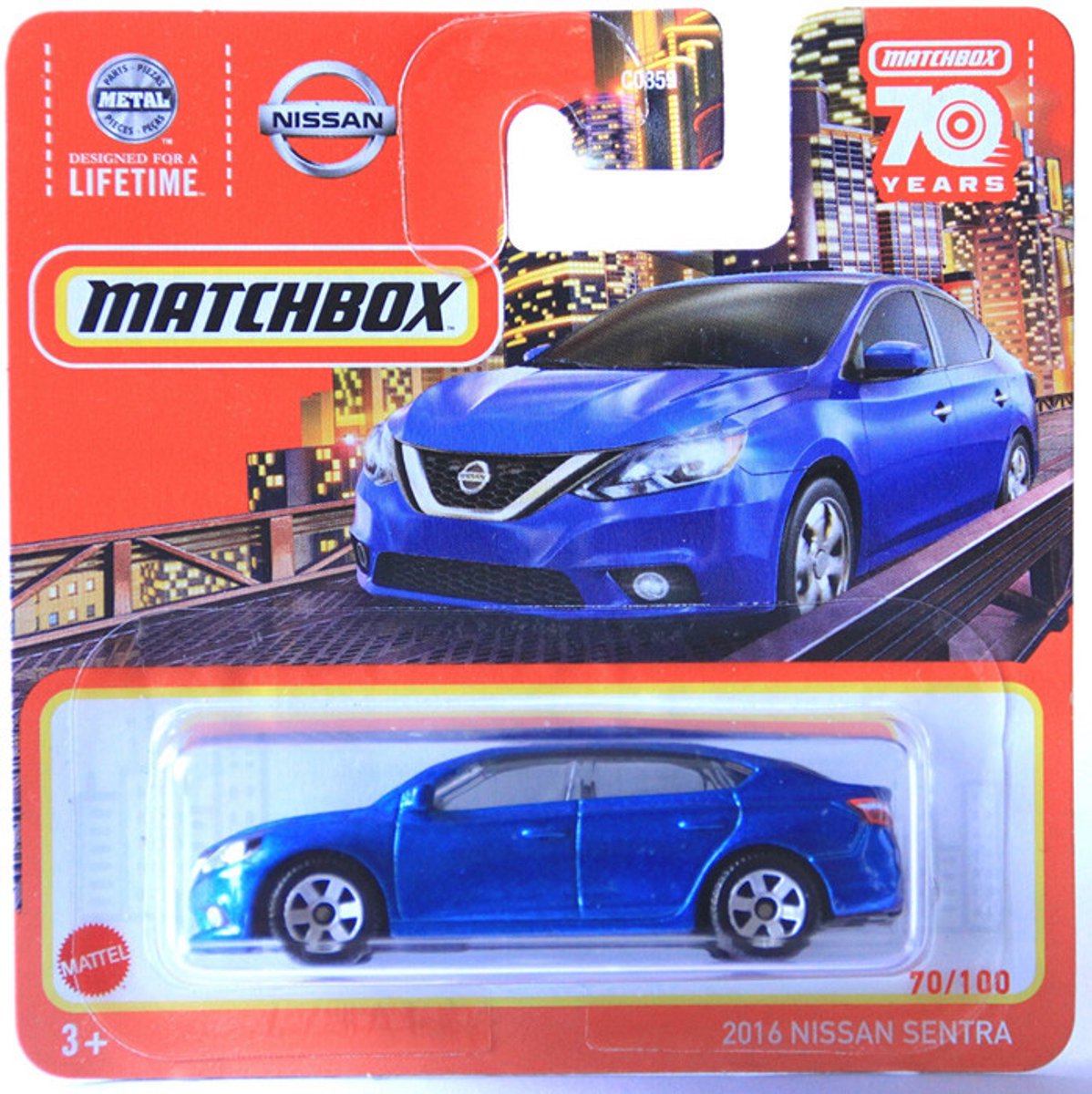 MATCHBOX 2016 NISSAN SENTA 70-100 1:64 BLUE METALIC SHORT CARD