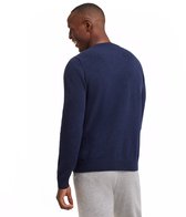 FALKE Basic Lambswool Crew elegante klassieker wol trui heren blauw - maat M
