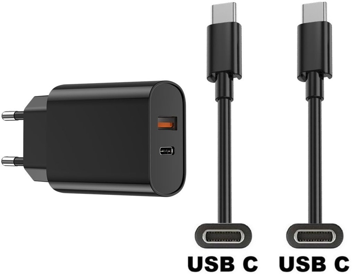 OneOne 20W snellader met 2 poorten. Oplader met sterke 1,0m USB C naar C kabel. PD lader adapter past op Poco X3 Pro, Poco X5, X5 Pro, Poco X6, X6 Neo, X6 Pro, Poco X7, X7 Pro, Turbo 3, Poco Turbo 4, Poco Pad, Poco M7 Pro, Xiaomi