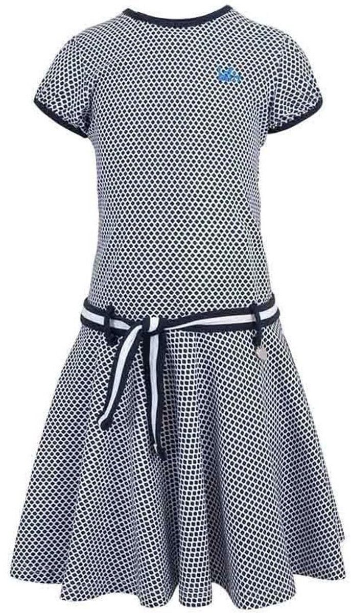 Lofff meisjes jurk marine/wit maat 110/116