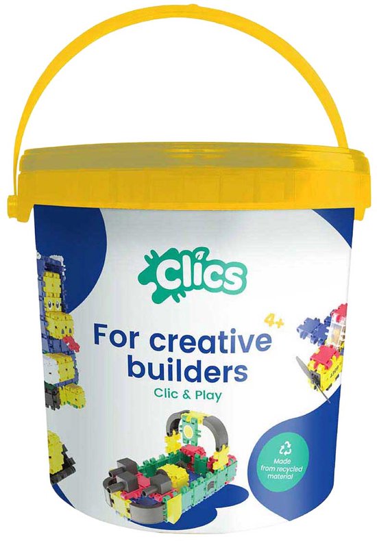 Clics Build & Play 10-in-1 bouwblokken– DUURZAAM SPEELGOED gemaakt van GERECYCLEERDE kunststof- bouwset 10 in 1 - speelgoed 4,5,6,7,8 jaar jongens en meisjes- educatief speelgoed- Montessori speelgoed- constructie speelgoed