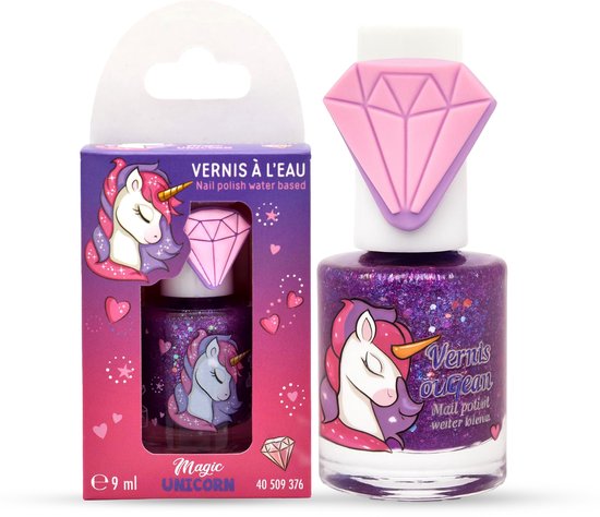 Unicorn Nagellak - Kinderen Nagellak - Glitter Nagellak - Afwasbaar - Waterbasis - 9ml