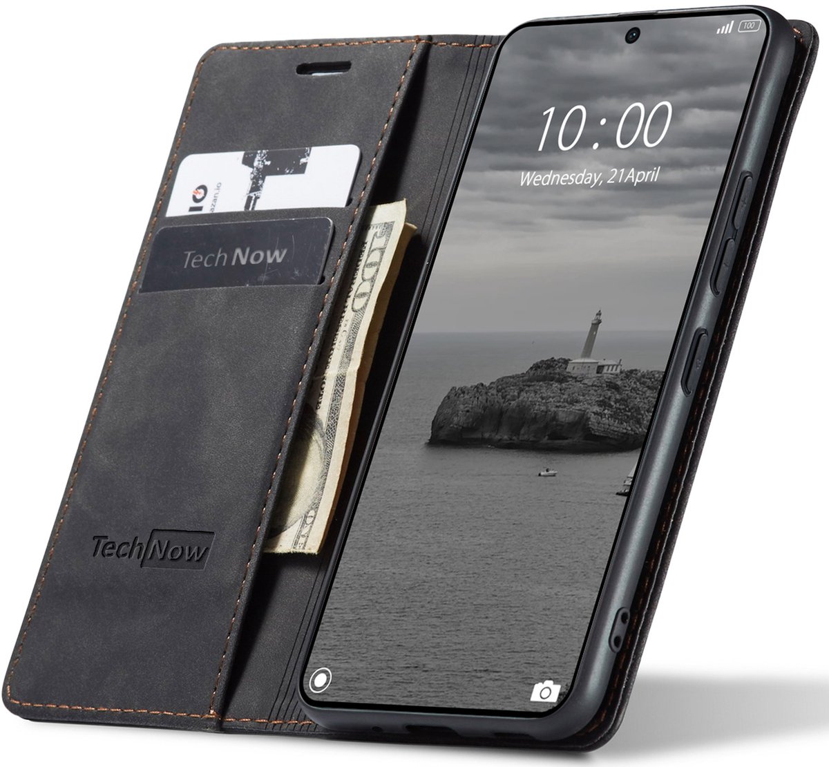 Hoesje geschikt voor Oppo A5 Pro 5G / 4G - Book Case Leer Slimline Zwart