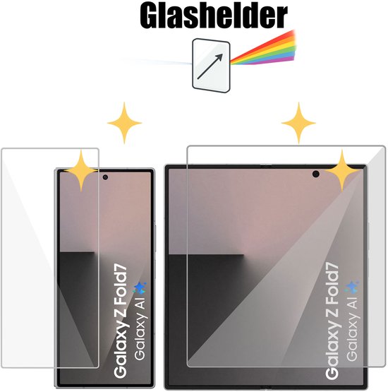 Deux protections d'écran reflétant l'arc-en-ciel, pour Samsung Galaxy Z Fold.