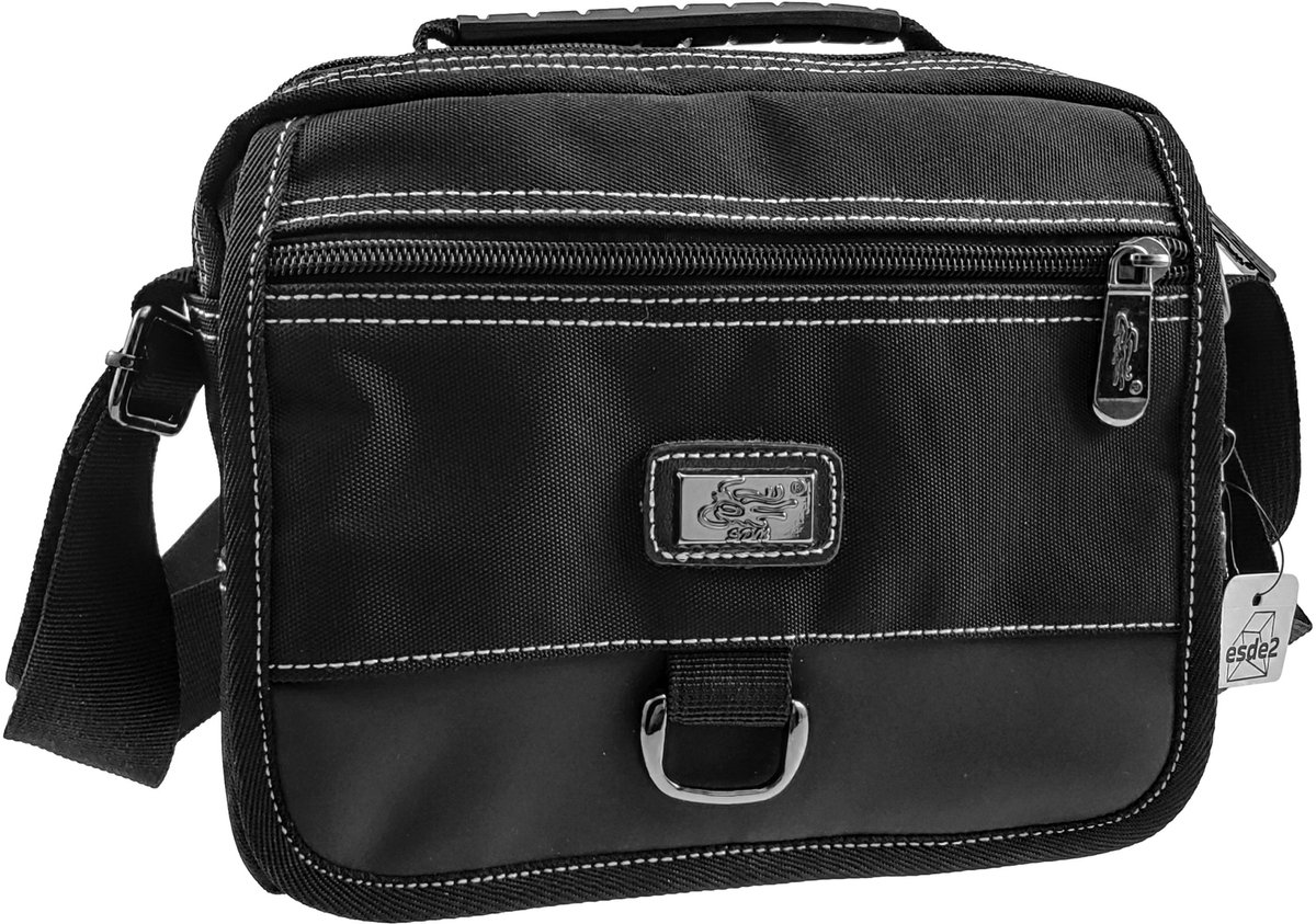 Crossbodytas met Meerdere Compartimenten en Handvat, Schoudertas Heren – Verstelbare Riem