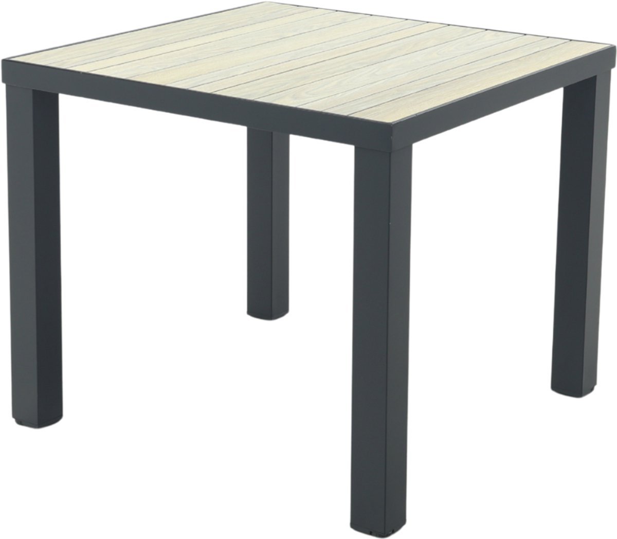 Nola tuintafel 90x90 cm. - Antraciet/Houtlook