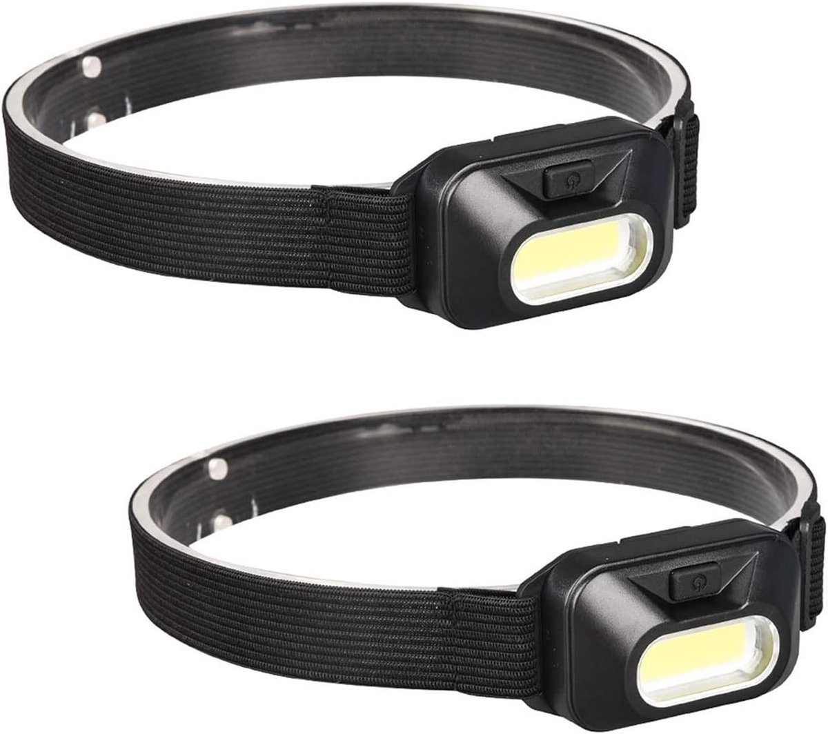 2 stuks LED hoofdlamp - kleine hoofdlamp - waterdichte en lichtgewicht hoofdlamp - batterijhoofdlamp - nachtgebruik - kleine hoofdlamp geschikt voor kamperen, bergbeklimmen, wandelen, vissen en fietsen - zwart