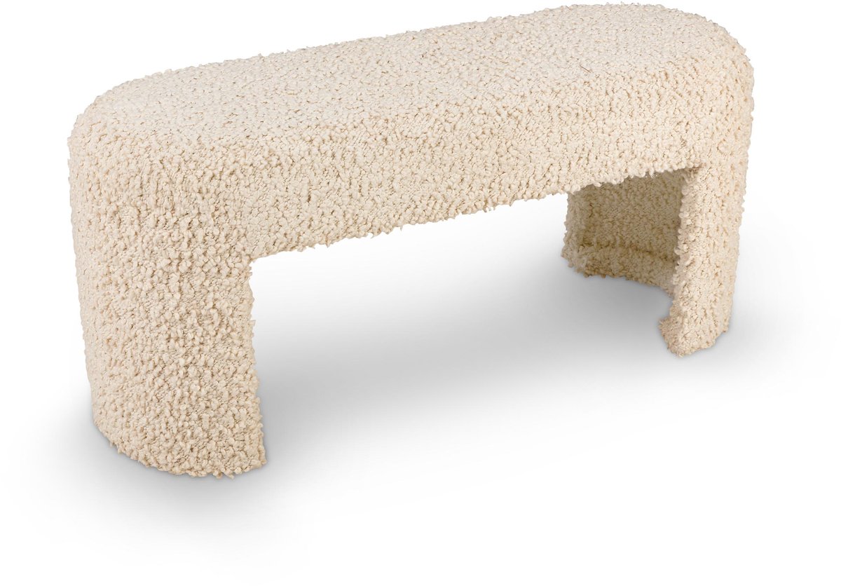 vtwonen - Seasonal - Bank - Wit - Boucle - 100x35x45cm