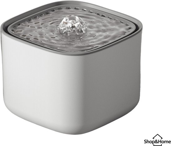 Tyonto Roestvrijstalen kattenfontein, drinkfontein met ledlicht, 2,5 l, ultra stil, waterdispenser, fontein met USB-voeding, waterfontein en actieve kool, 5-traps filtratie, voor katten en honden