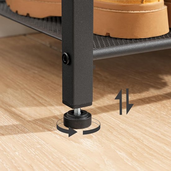 HOOBRO Coat Rack with Shoe Rack - 5 Tier Clothes Rack, 4 Layer Side Shelf for Foyer, Hallway - Vintage Brown and Black EBF105MT01