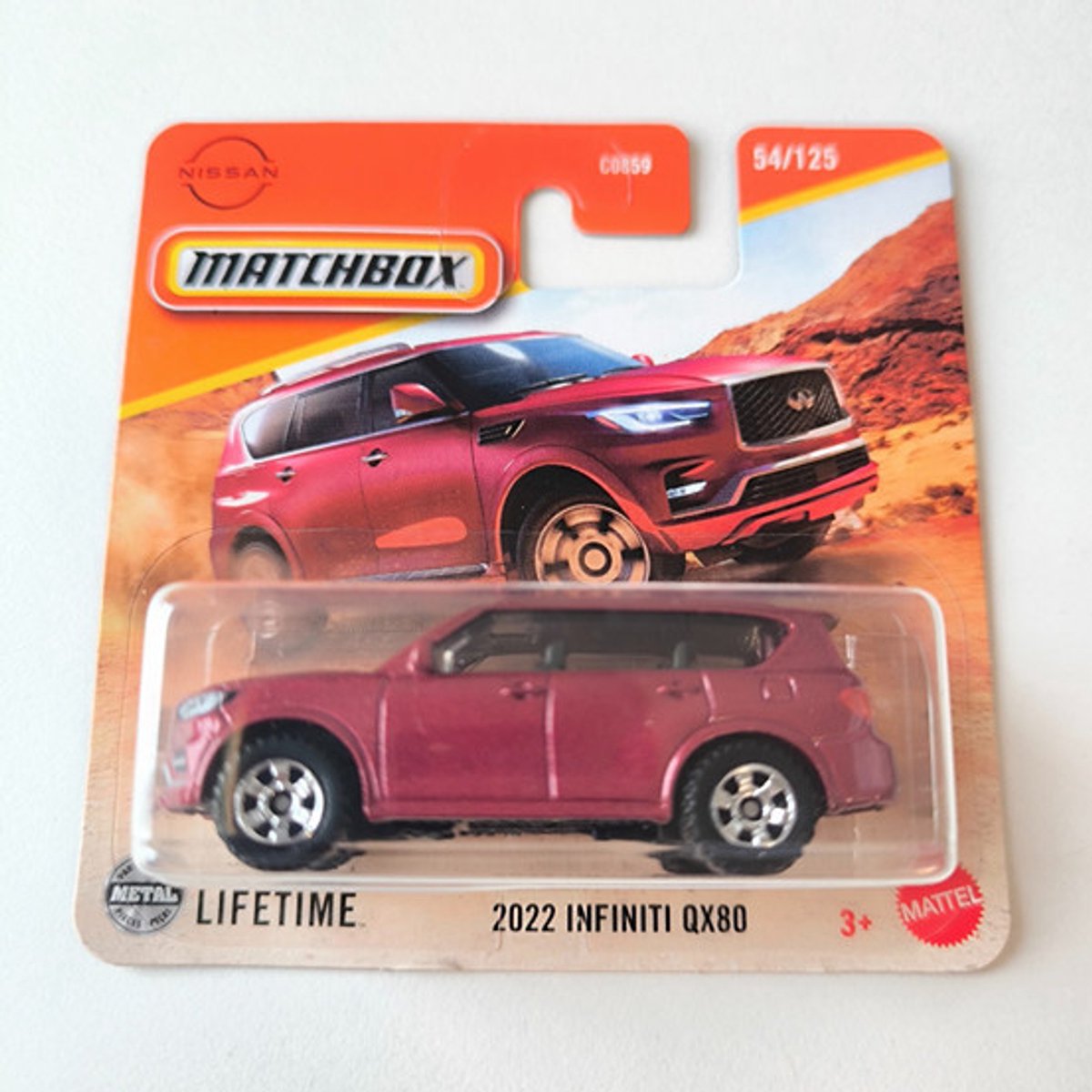 MATCHBOX 2022 INFINITI QX8 54-125 RED (HLC88) 1:64 METAL SHORT CARD