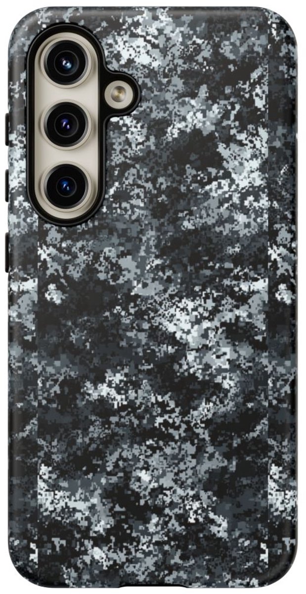 Digitale Grijze Camouflage – Mat Hoesje Geschikt voor Samsung Galaxy S24