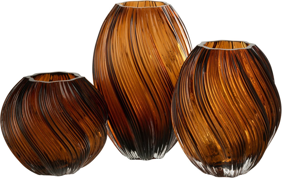 J-Line vaas Carol - glas - bruin - large