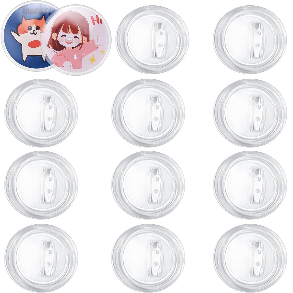 12 stuks buttons zelf maken zonder buttonmachine, buttons spelden