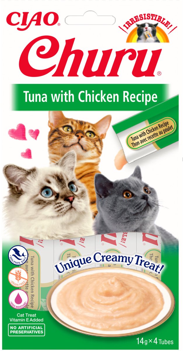 Inaba Churu Purée - Kattensnack - Tonijn Kip 4x14 g