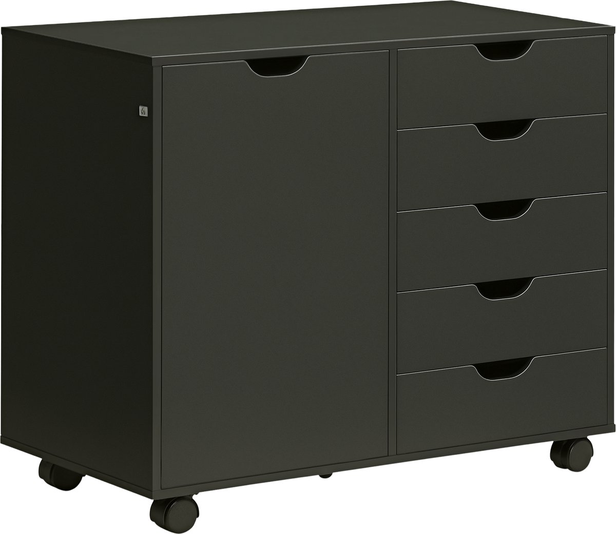 HOMCOM-Archiefkast-78x40x66,5cm-Spaanplaat-Zwart