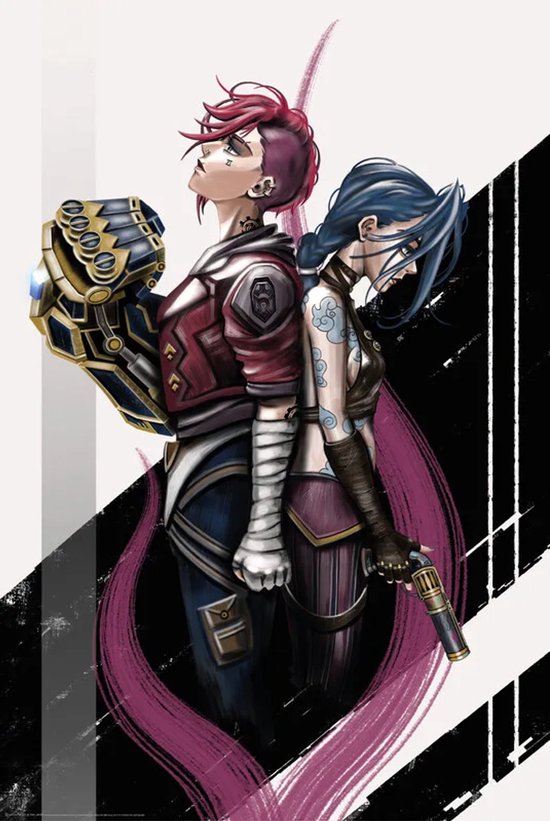 Arcane Vi & Jinx Poster – League of Legends – 91,5 x 61 cm – Anime Stijl