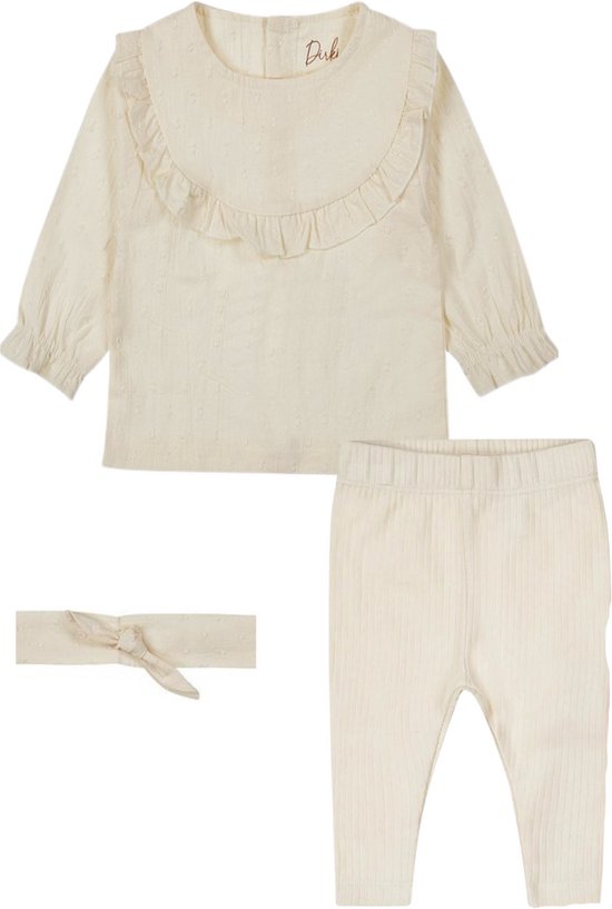 Foto: Dirkje meisjes baby set blouse en legging off white maat 50