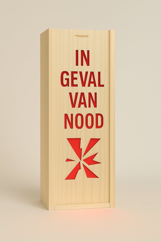 Luxe drankdoos - In geval van nood - Gravure - Met LED-verlichting - Geschenkverpakking - Wijndoos - Wijnkist - Ilumiëllo