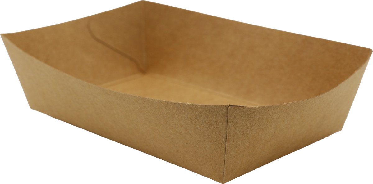 A9 Snackbakje van Kraft Karton - 10x7x4cm - 125 Stuks - Patatbak / Frietbak - Milieuvriendelijk - Wegwerp Snackbak - Ideaal voor Frites, Snacks, Takeaway, Feestjes en BBQ