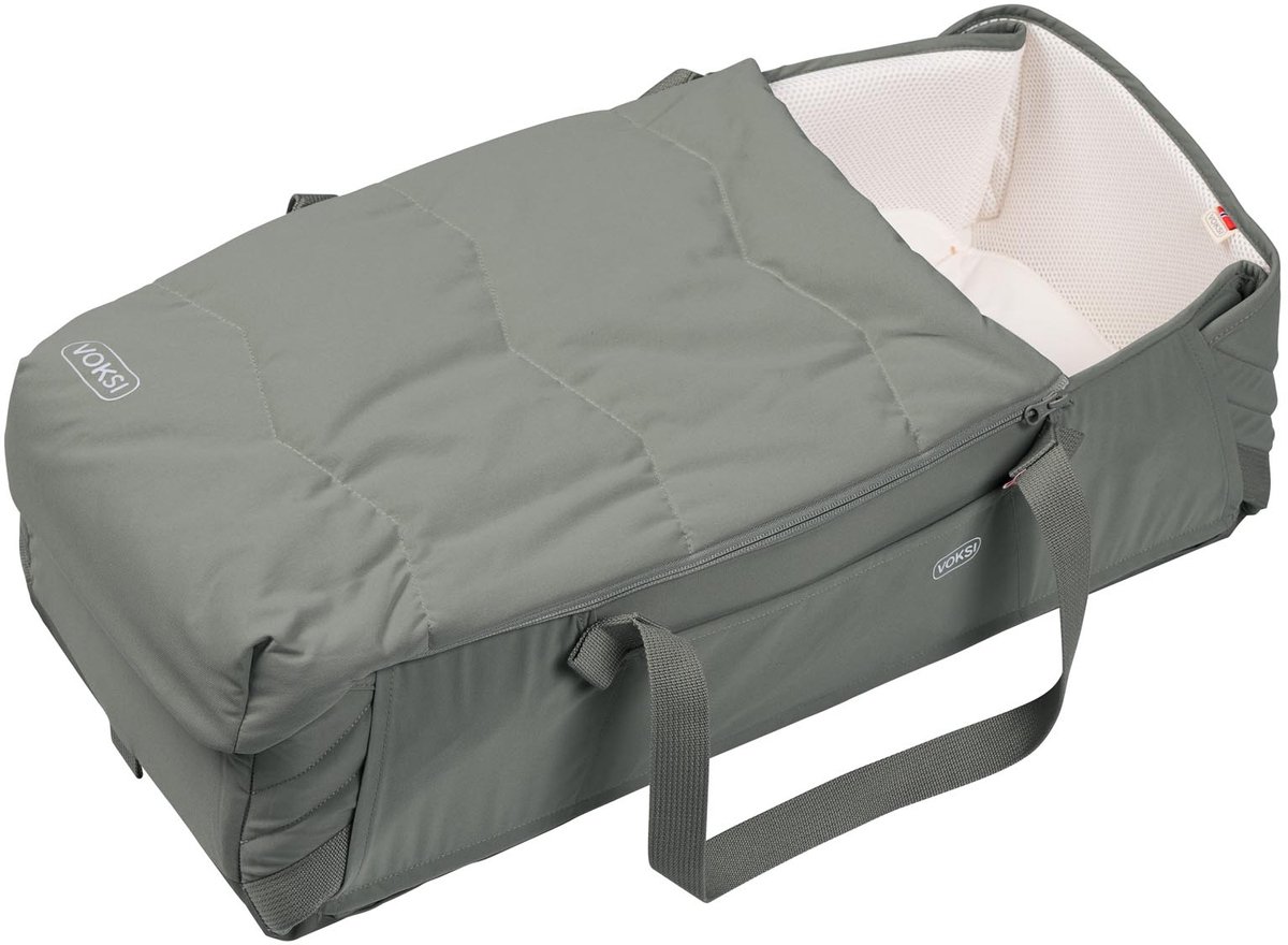 Voksi Carry Me - Babynest - Draagbaar babynestje - Draagmand - Baby Nestje - MeadowGreen Cream
