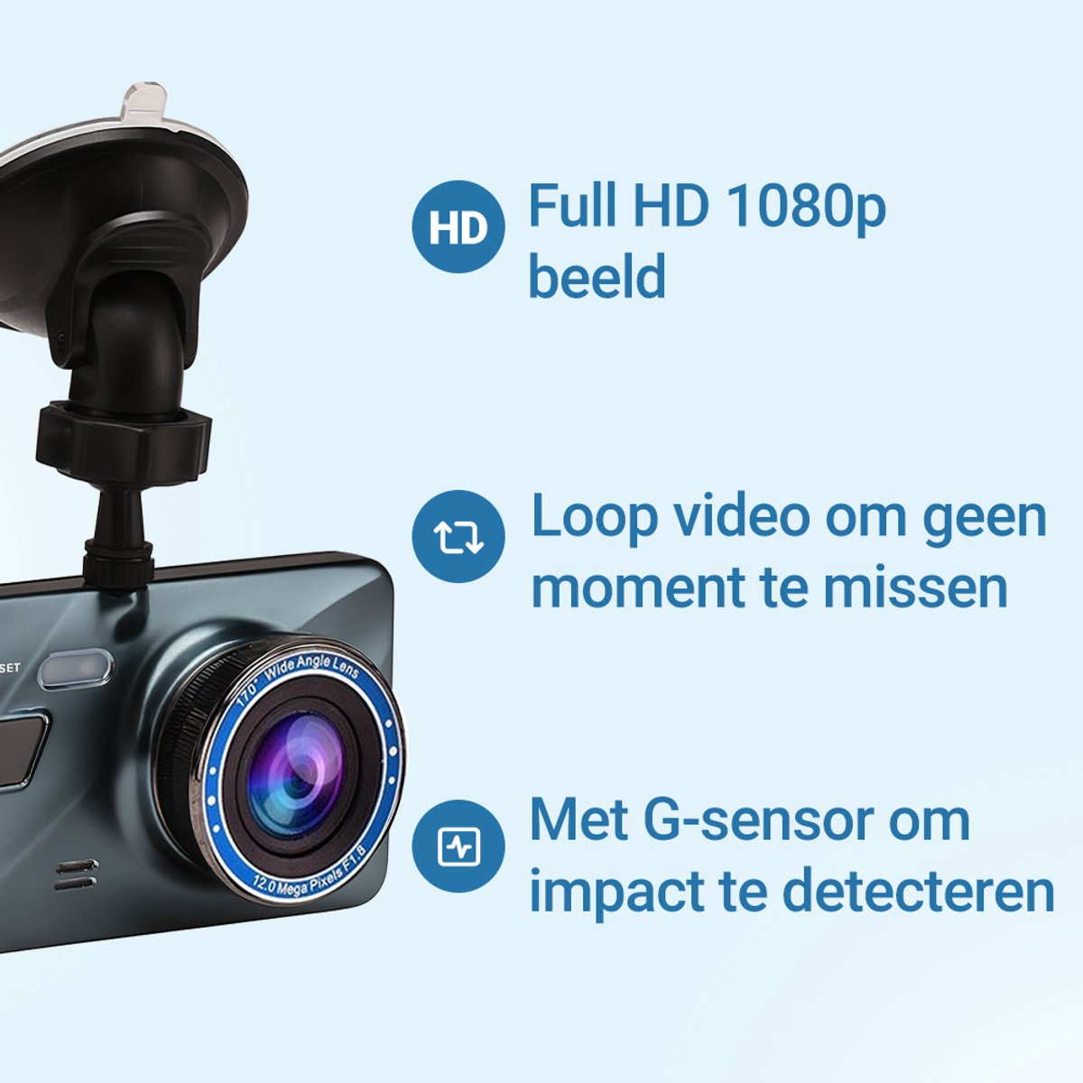 Living Needs - Dashcam voor auto voor en achter - 32GB SD-kaart voor dash cam thumbnail 2