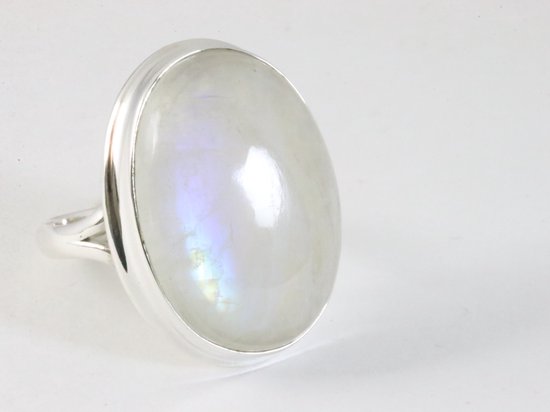 Bague En Argent Sterling 925 Avec Pierre De Lune Arc-en-ciel Naturelle - Faite Main, Personnalisable