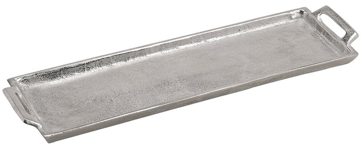 Ibenzoa® Stijlvol Zilverkleurig Metalen Dienblad voor Interieurdecoratie - 13x44x3 cm