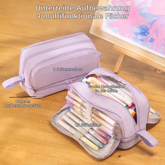 etui Transparante plastic etui Paars Meisjes Leuke hanger Grote capaciteit potloodzakje Schoolpotloodzakjes Pennenbakje Organizer pennenzak
