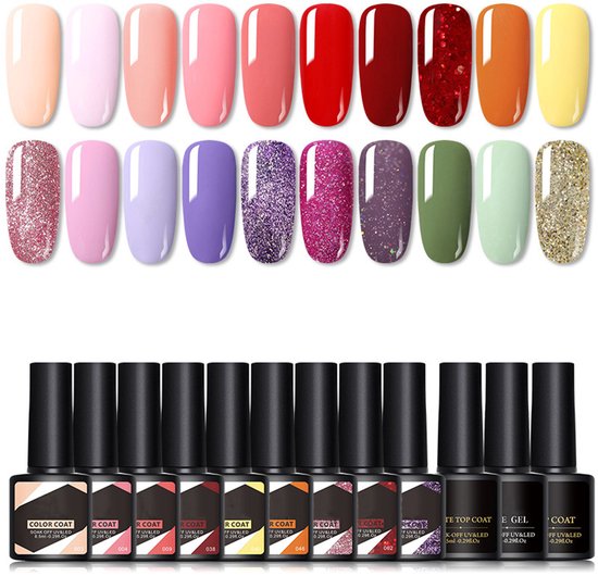 Foto: Naxsir uv gel nagellak set 20 kleuren basis top coat langdurige houdbaarheid diy manicure voor thuis