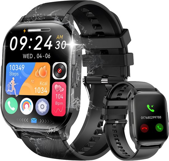 Manike G127 Smartwatch – 1,32 HD Display - Hartslag & Bloeddrukmeting - Bluetooth Bellen - SpO₂ - Slaapmonitoring - Multisport - IP68 Waterdicht - 100+ Sportmodi - Android & iOS Compatibel - Meldingen - Stappenteller - Sporthorloge - Activity Tracker