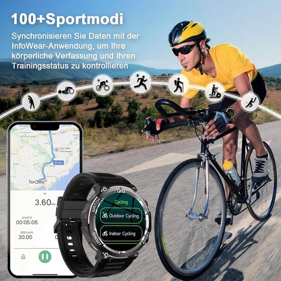 Lazmin112 Smart Watch, 4G 5G Standalone Oproepsmartwatch met 2