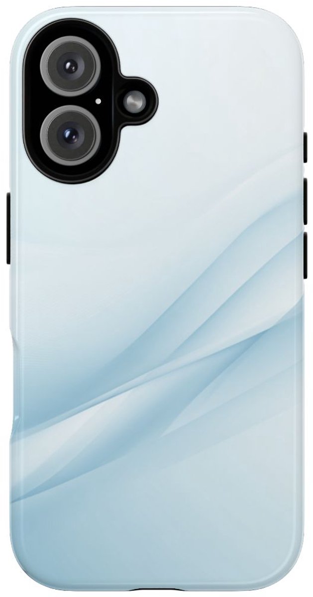 Zachte Lichtblauwe Abstracte Golven – Telefoonhoesje Geschikt voor iPhone 16