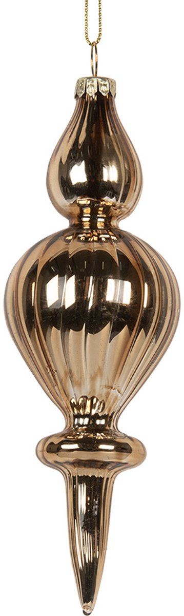 Clayre & Eef Kerstbal Overig Ø 5x15 cm Goudkleurig Glas Kerstballen