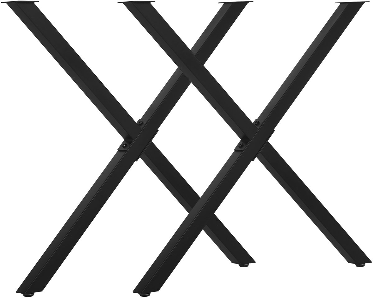 Homcom Tafelpoten Set X-Vorm Staal - Voor Salontafel en Dressoir - Zwart Schwarz