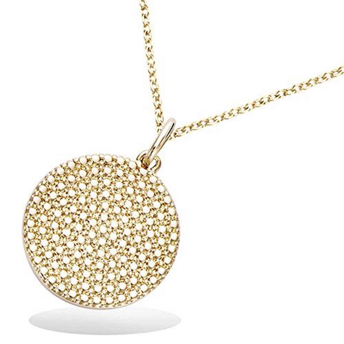 CHIVAL Golden Dot Ketting – 18K Verguld Goud – Ronde Hanger – Minimalistisch & Tijdloos – Hypoallergene Dames Ketting – Perfect Cadeau voor Haar - Sieraad - Geschenkverpakking