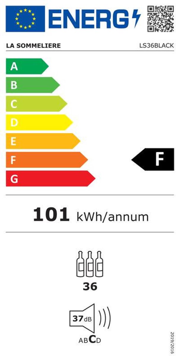 La Sommeliere LS36BLACK Wijnkoelkast 1 Zone - afbeelding 2