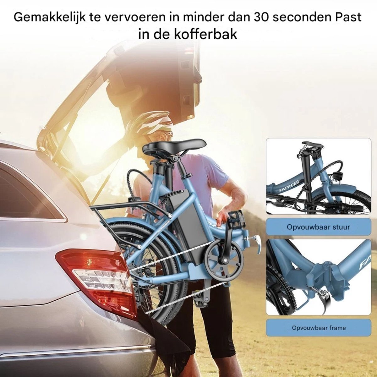 20 inch Elektrische fiets(155-195 cm) - Elektrische vouwfietsen - e-bike, 250 W motor - 16,75 Ah accu - Aluminium Frame - LCD Scherm - E-mountainbike - 25 km/u - bereik tot 130 km - Waterdicht IPX4 – foto 7