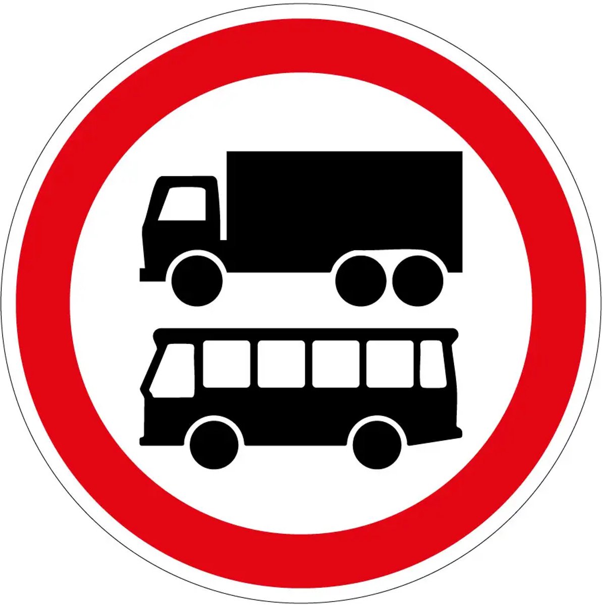 Gesloten voor autobussen en vrachtwagens bord - C7b | gecoat dibond materiaal | 30 cm