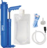 SURVEX Waterzuiveringspomp XL – Filtert 8000L – Waterfilter Survival & Outdoor – Water Filter BPA-vrij – Noodpakket voor Thuis – Complete Set Waterzuiveringsapparaat – Drinkfles Waterzuivering Outdoor – Waterfles voor Overlevingspakket – Blauw