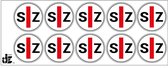 SZ slechtziend sticker | 5 cm - 10 stuks per vel