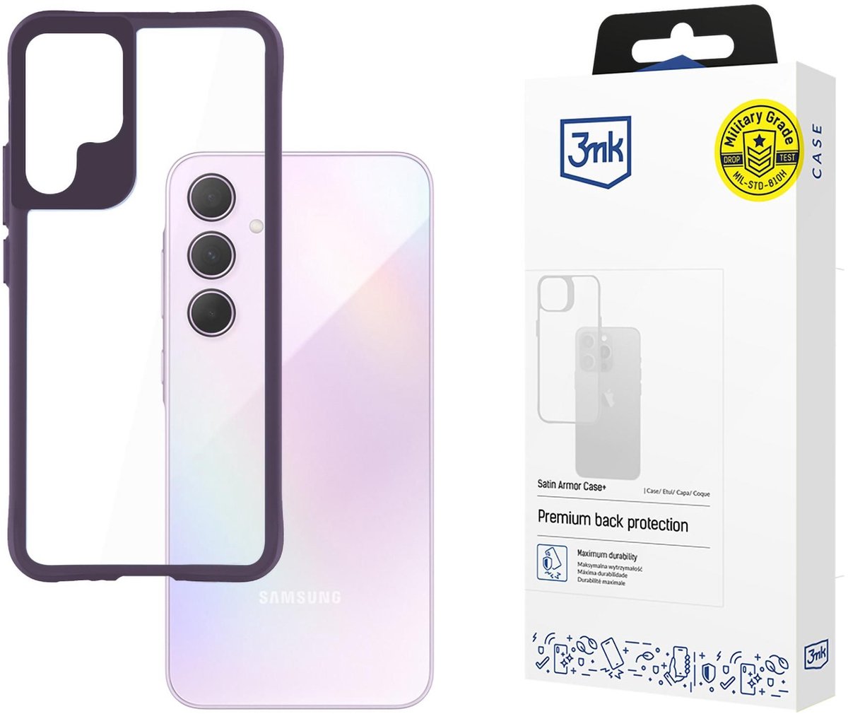 Samsung Galaxy A35 5G - 3mk Satin Armor Case+ Paars