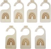 Purepeak Maathangers Baby Set 7 Stuks - Kledinghangers Geschikt voor Maat 50 tm 86 - Kastverdeler Kind - Maatverdelers voor Babykleding