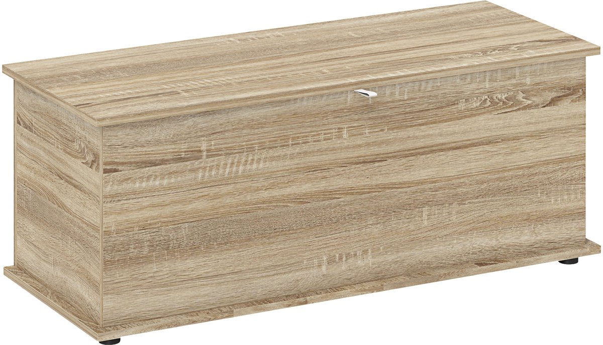 HOMCOM-Opbergkist-100x40x40cm-Spaanplaat-Natuurlijk hout