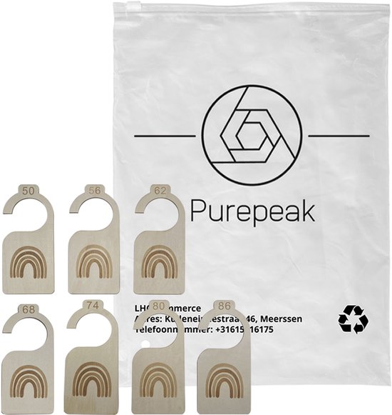 Purepeak Maathangers Baby Set 7 Stuks - Kledinghangers Geschikt voor Maat 50 tm 86 - Kastverdeler Kind - Maatverdelers voor Babykleding — afbeelding 5